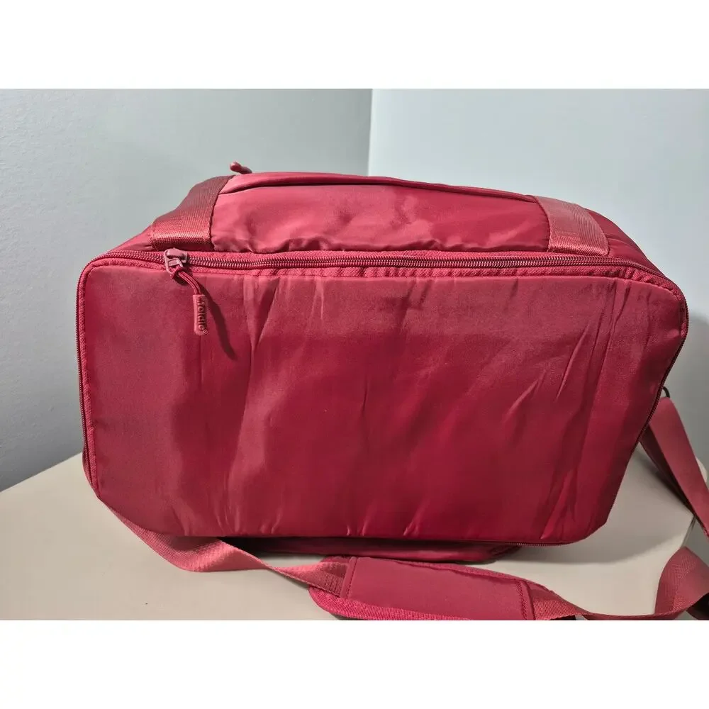 The Foldie Travel Bag NWT Burgundy Expandable Weekender Carry On Tote 40L